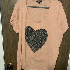 Ellos 26w pink/salmon shirt with heart